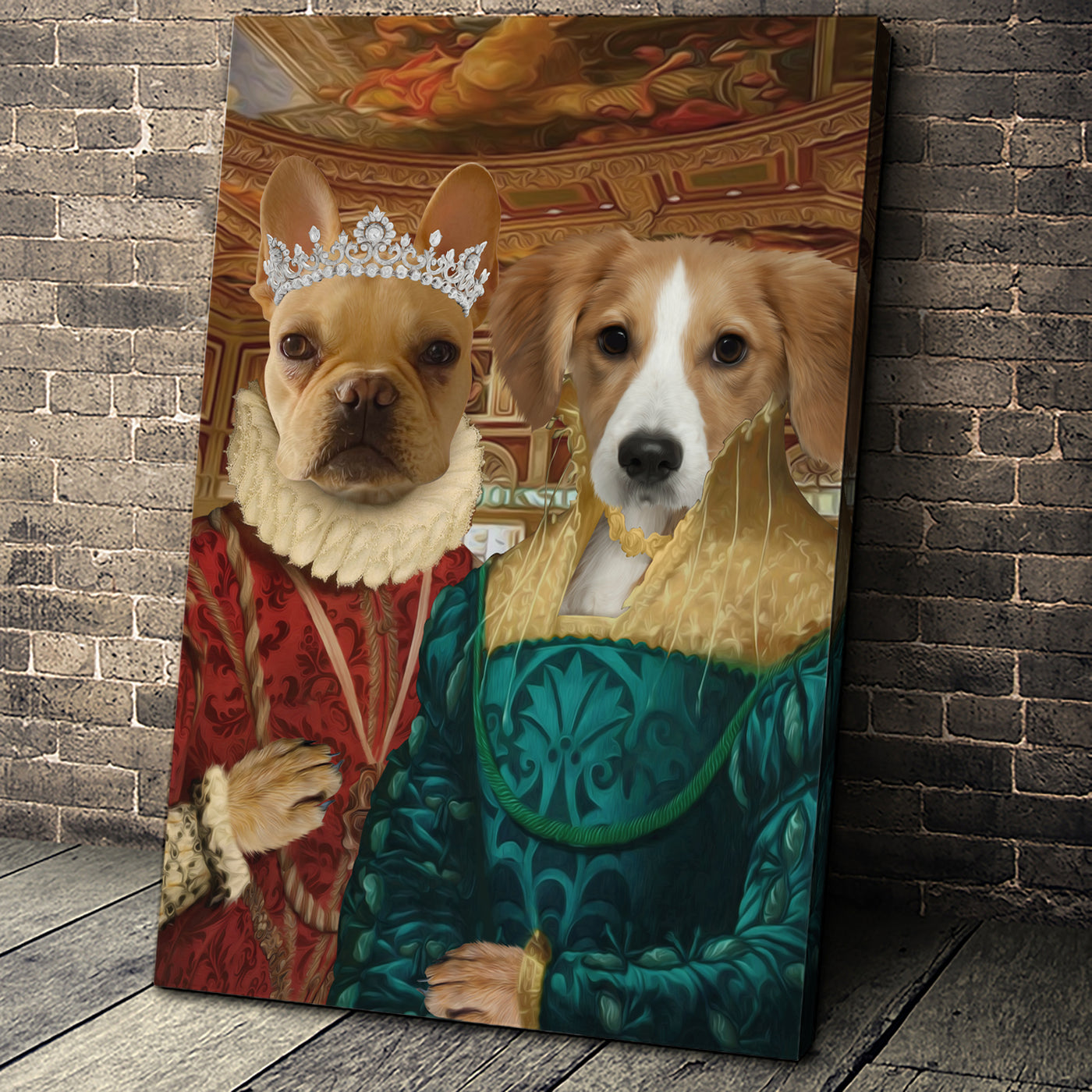 The Two Ladies Custom Pet Portrait Canvas - Noble Pawtrait