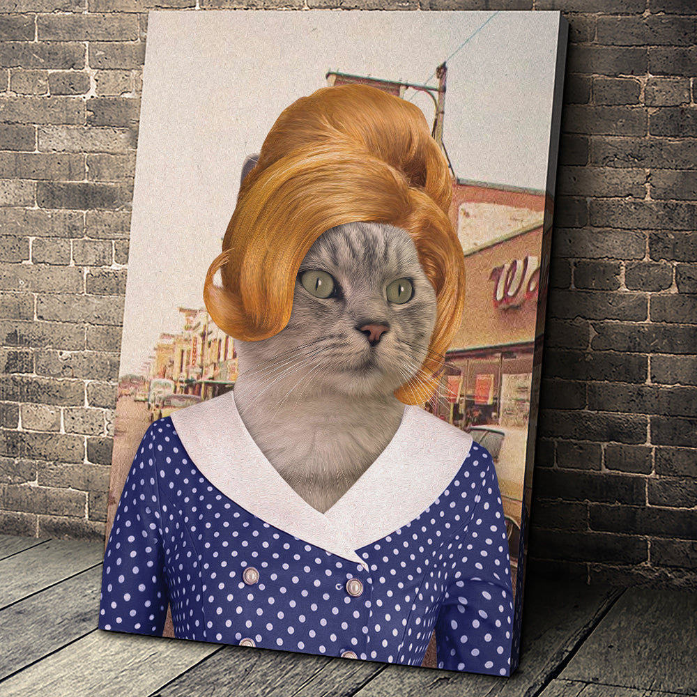 The Bouffant Lady Custom Pet Portrait - Noble Pawtrait