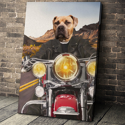 Harley-Pawson Rider Custom Pet Portrait - Noble Pawtrait