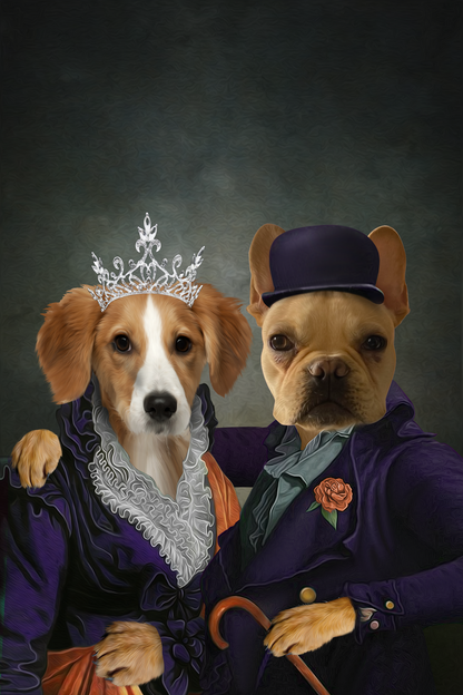 Mrs and Mr. Happy Custom Pet Portrait Canvas - Noble Pawtrait