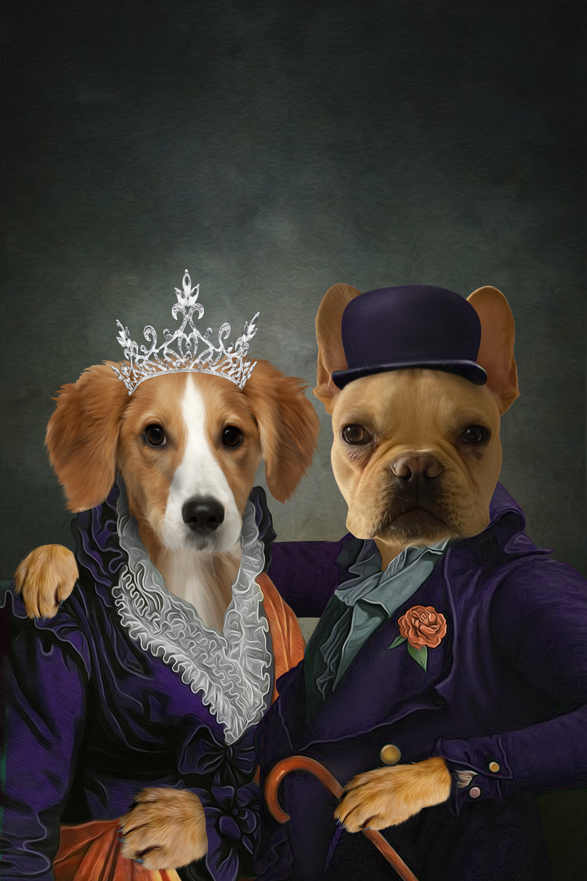 Mrs and Mr. Happy Custom Pet Portrait Digital Download - Noble Pawtrait
