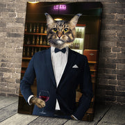 The Navy Suit Custom Pet Portrait - Noble Pawtrait