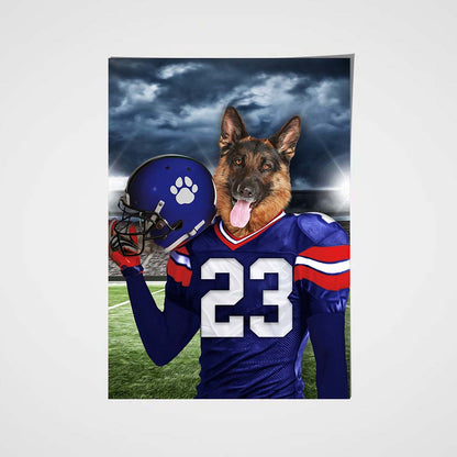 New York Giants Fan Custom Poster Pet Portrait - Noble Pawtrait