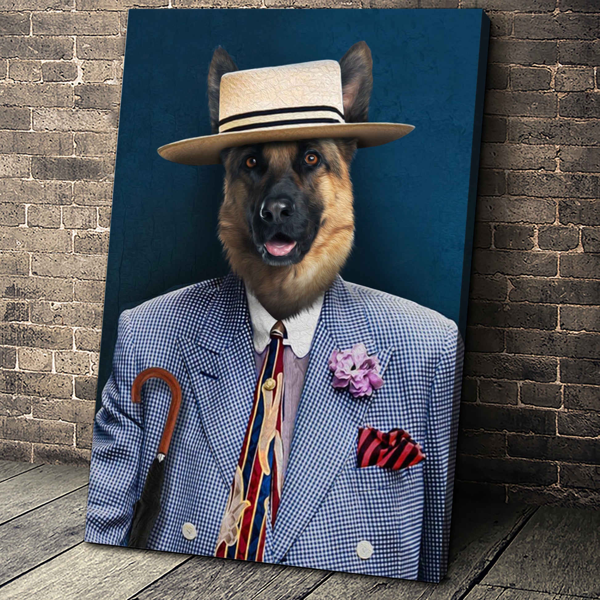 New in Town Custom Pet Portrait Canvas - Noble Pawtrait