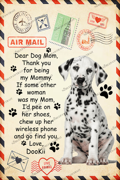 Paw Mail Mothers Day Custom Pet Portrait Digital Download - Noble Pawtrait