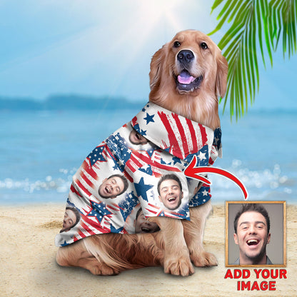 Custom Hawaiian Shirt For Pet Red & Blue Pattern