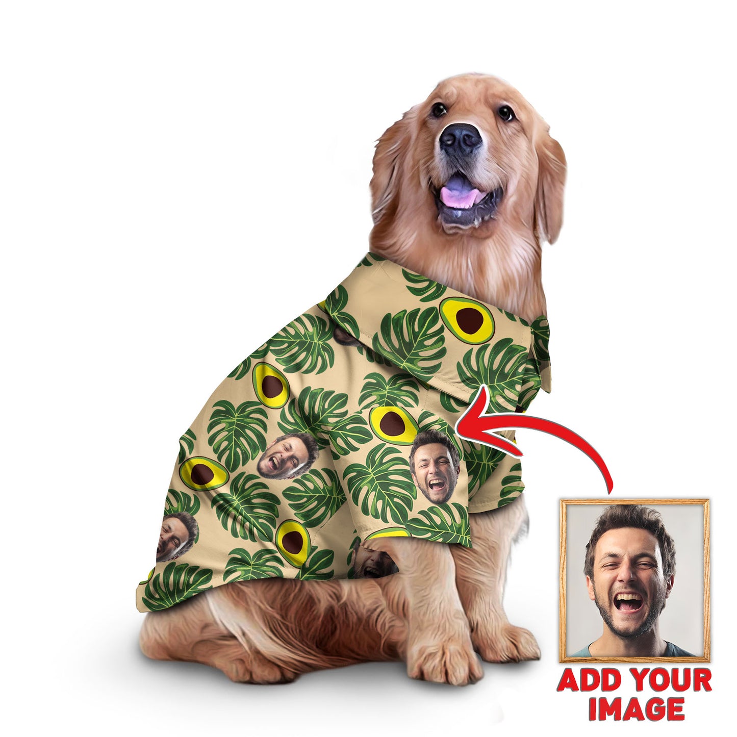 Chemise hawaïenne personnalisée pour motif d'avocat pour animaux de compagnie