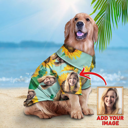 Chemise hawaïenne personnalisée pour motif tournesol pour animaux de compagnie