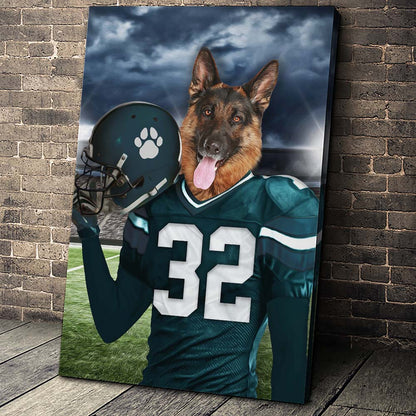 Philadelphia Eagles Fan Custom Canvas Pet Portrait - Noble Pawtrait