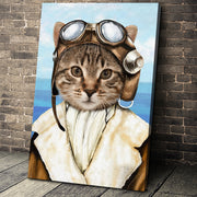 The Female Pilot Custom Pet Portrait - Noble Pawtrait