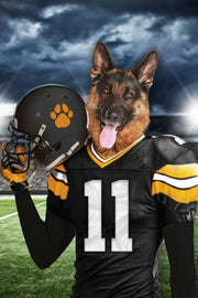 Pittsburgh Fan Custom Pet Portrait - Noble Pawtrait