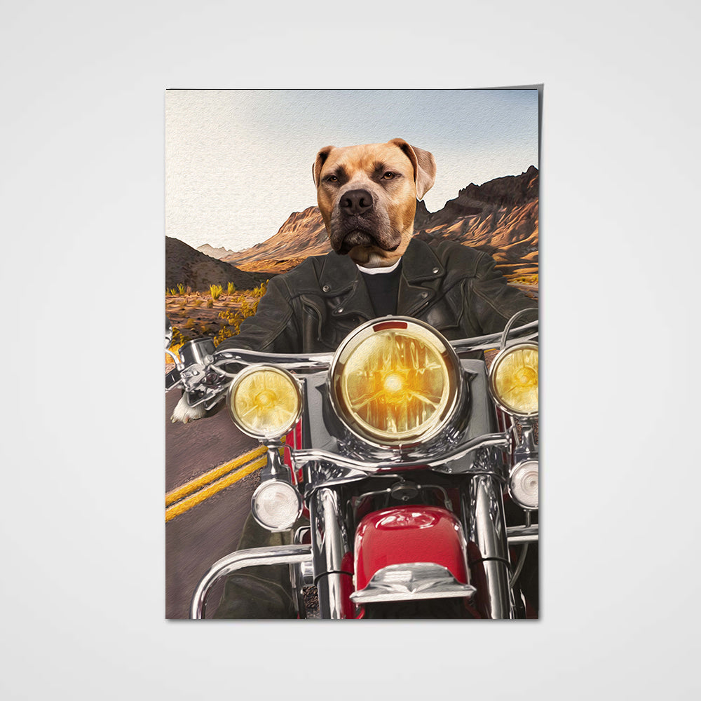 Harley-Pawson Rider Custom Pet Portrait - Noble Pawtrait