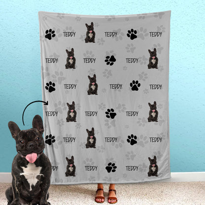 Custom Pet Fleece Blanket Line Pattern Gift For Pet's Parents