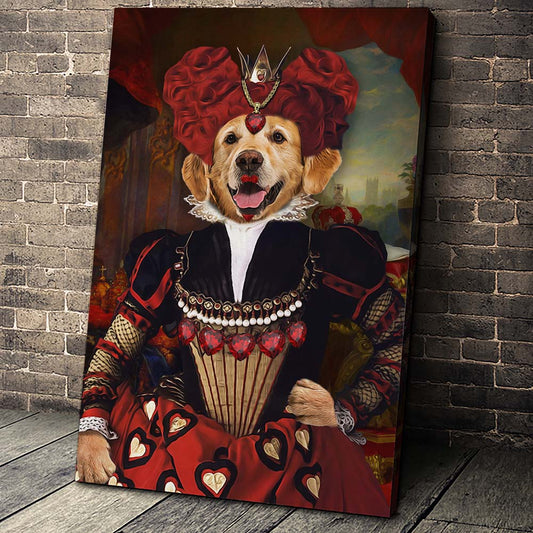 The Red Queen Custom Pet Portrait Canvas - Noble Pawtrait