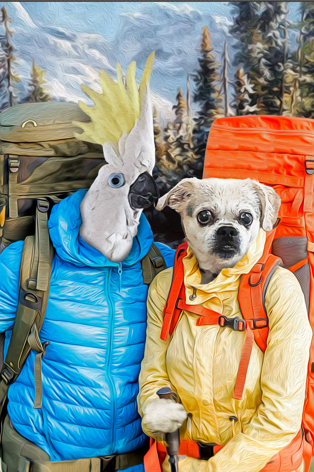 The Hikers Custom Pet Portrait Canvas - Noble Pawtrait