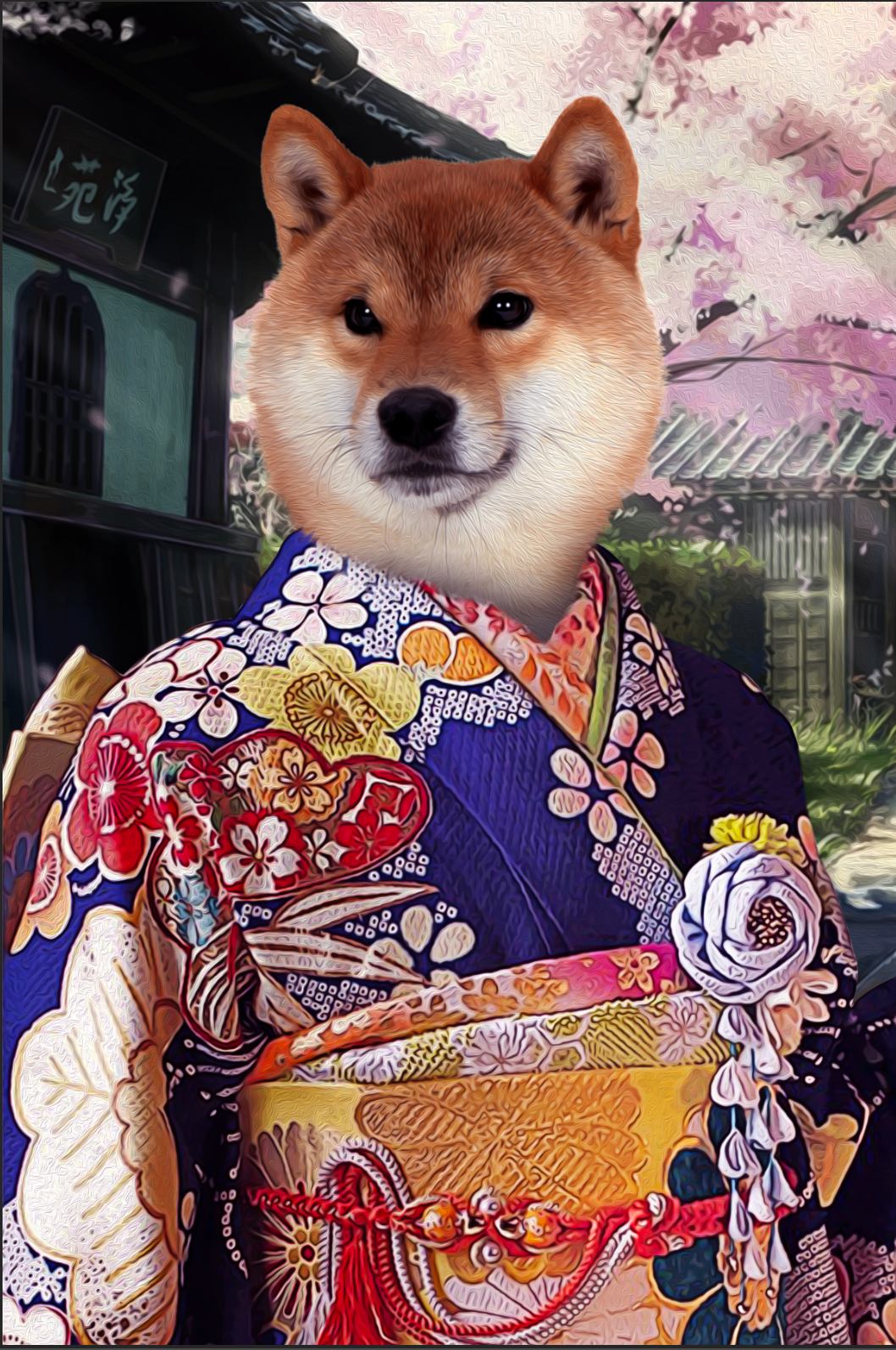 The Kimono Custom Pet Portrait Digital Download - Noble Pawtrait