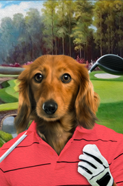 The Golfer Custom Canvas Pet Portrait - Noble Pawtrait