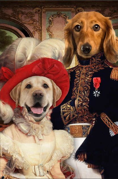 The Royal Couple Custom Pet Portrait - Noble Pawtrait