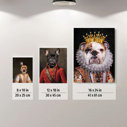 The King Custom Pet Portrait Canvas - Noble Pawtrait