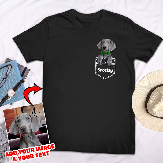 Pet Pocket Custom Pet T-shirt - Noble Pawtrait