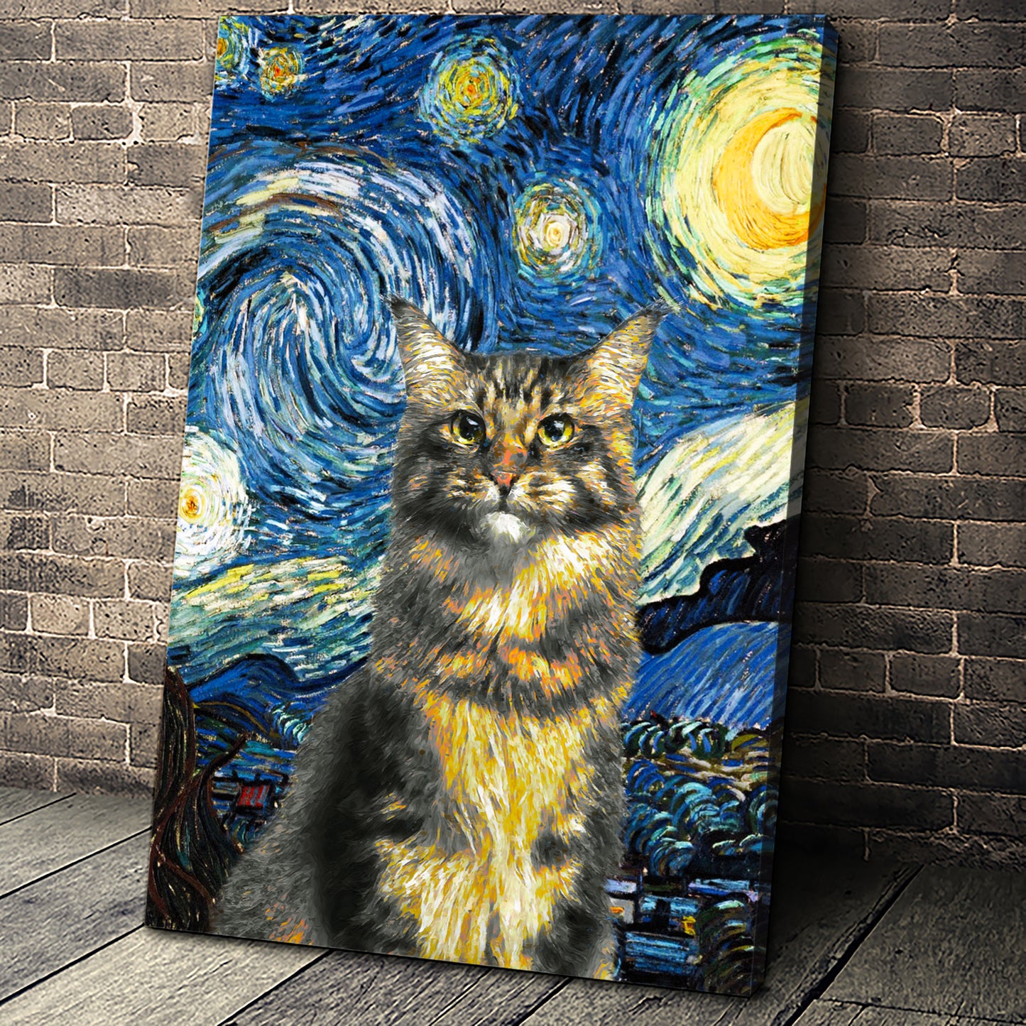 The Starry Nite Custom Pet Portrait Poster - Noble Pawtrait