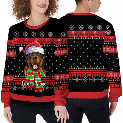 Ugly Sweater All Over Print Custom Merry Christmas Black Color