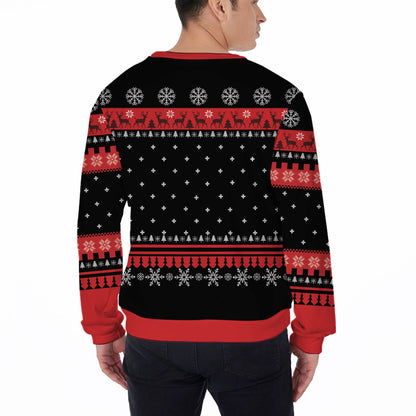 Ugly Sweater All Over Print Custom Merry Christmas Black Color