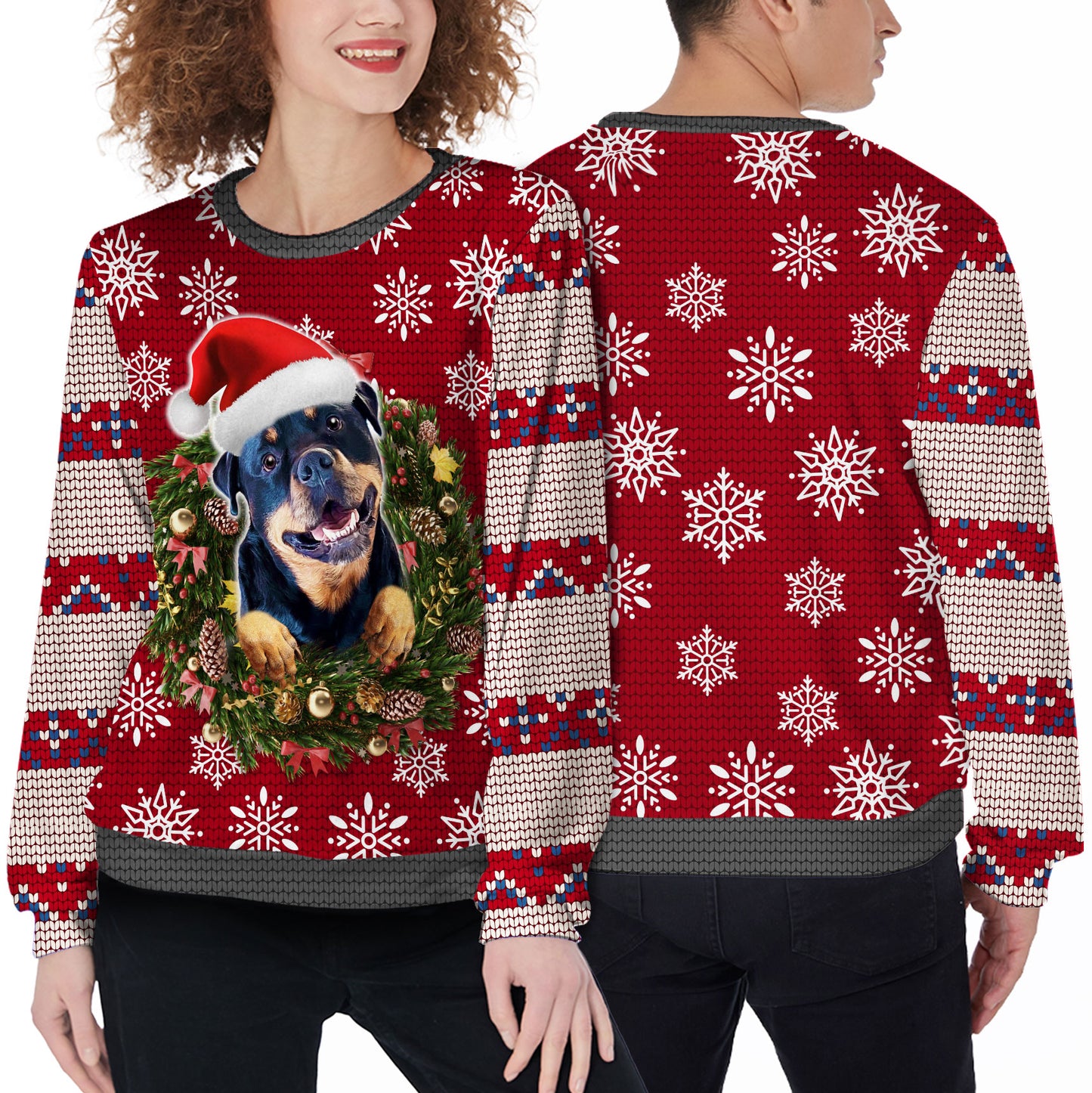Ugly Sweater All Over Print Custom Funny Laurel Wreath (Berry Color)