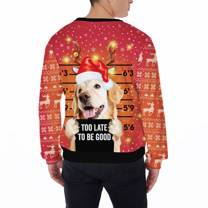 Ugly Sweater All Over Print Custom Too Late To Be Good (Tomato Red Color)