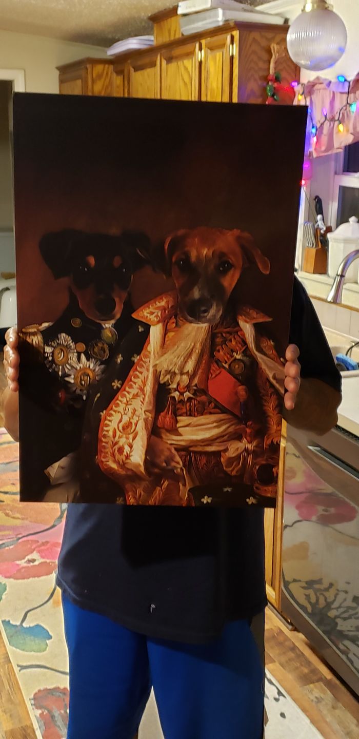 The Duo Custom Pet Portrait Canvas - Noble Pawtrait