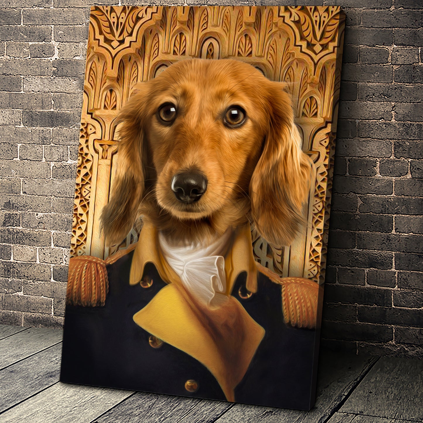 The Chief Of State Custom Pet Portrait Canvas - Noble Pawtrait