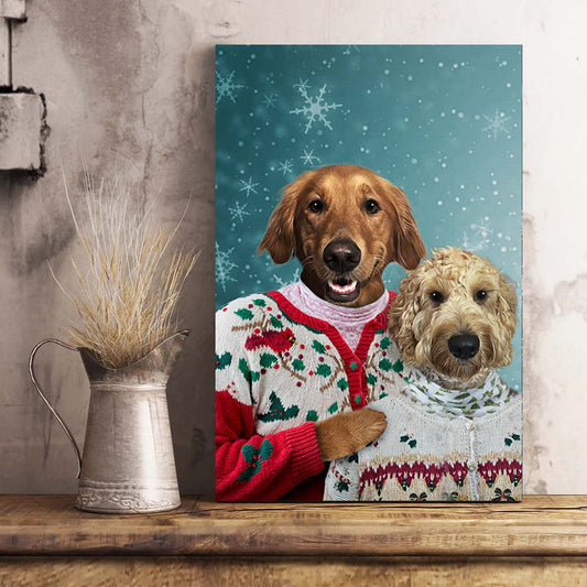 The Christmas Couple Custom Pet Portrait - Noble Pawtrait