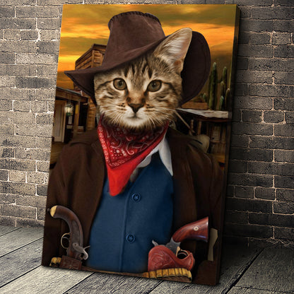 The Cowboy Custom Pet Portrait - Noble Pawtrait