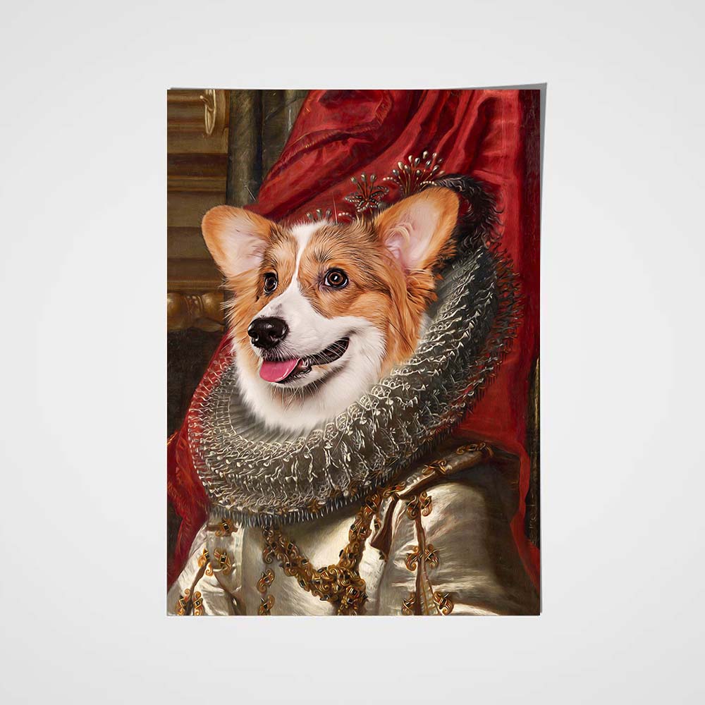 The Crown Princess Custom Pet Portrait Poster - Noble Pawtrait