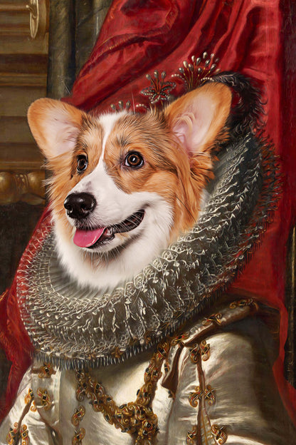 The Crown Princess Custom Pet Portrait - Noble Pawtrait