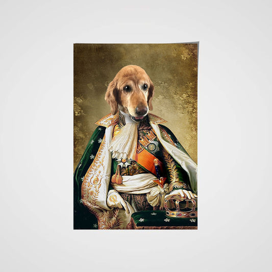 The Crown Custom Pet Portrait Poster - Noble Pawtrait