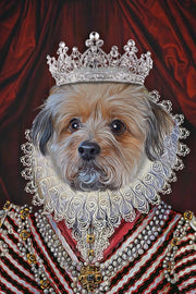 The Diamond Queen Custom Pet Portrait - Noble Pawtrait