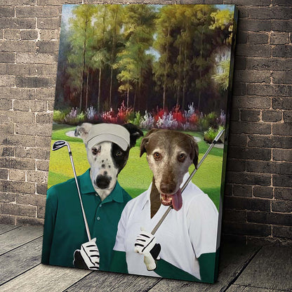 The Golf Couple Custom Pet Portrait - Noble Pawtrait