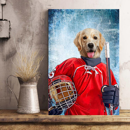 The Ice Hockey Player Custom Pet Portrait - Noble Pawtrait