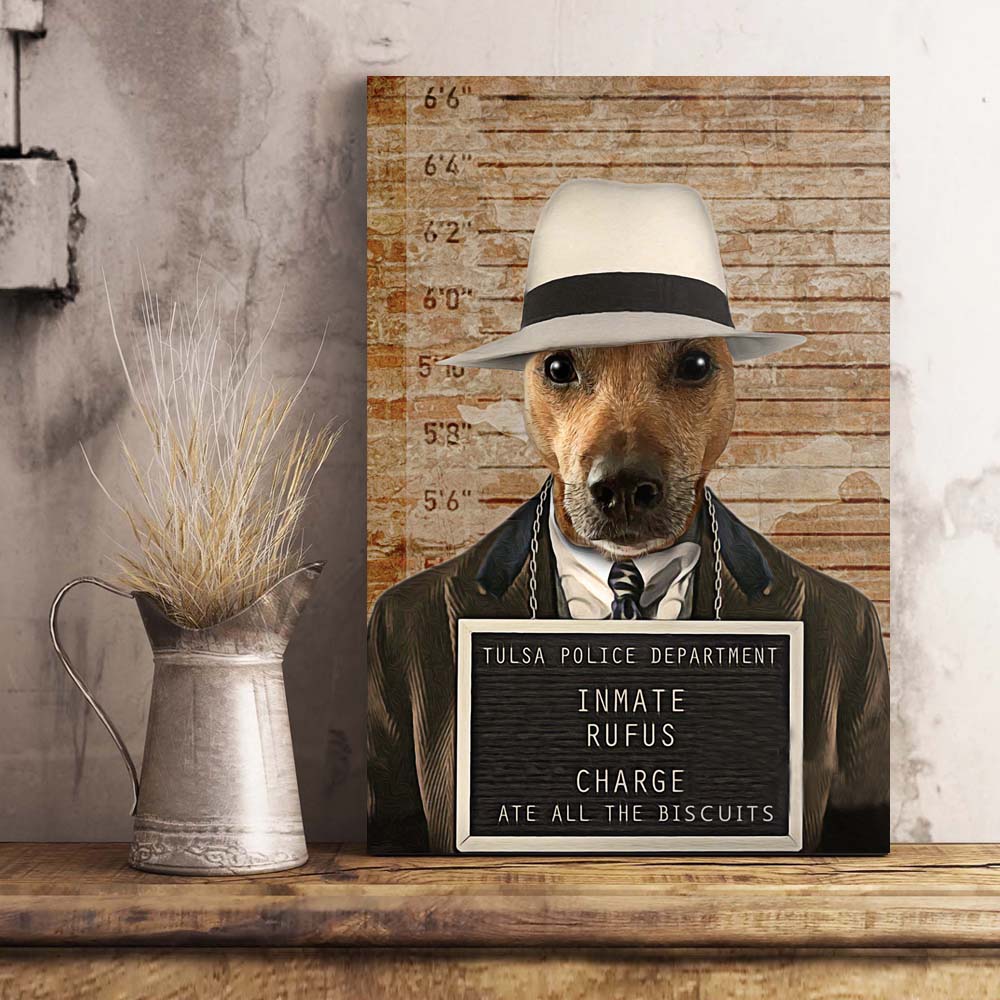 The Inmate Custom Pet Portrait Canvas - Noble Pawtrait