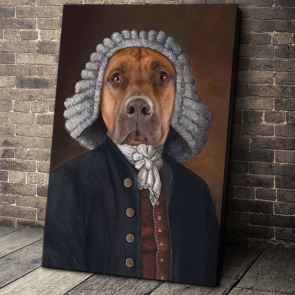 The Law Custom Pet Portrait Canvas - Noble Pawtrait