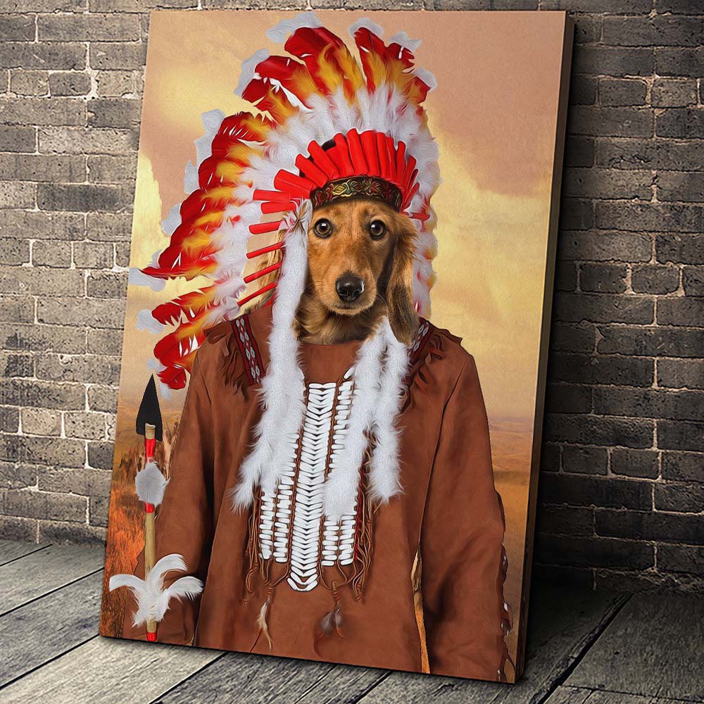 The Native Custom Pet Portrait Canvas - Noble Pawtrait
