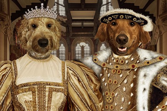 The Noble Royal Couple Custom Pet Portrait Digital Download - Noble Pawtrait