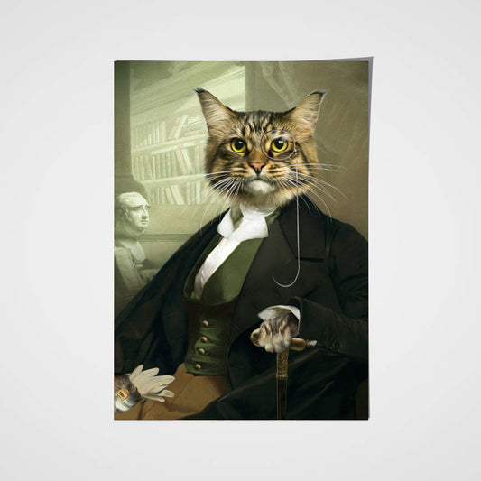 The Professor Custom Pet Portrait Poster - Noble Pawtrait
