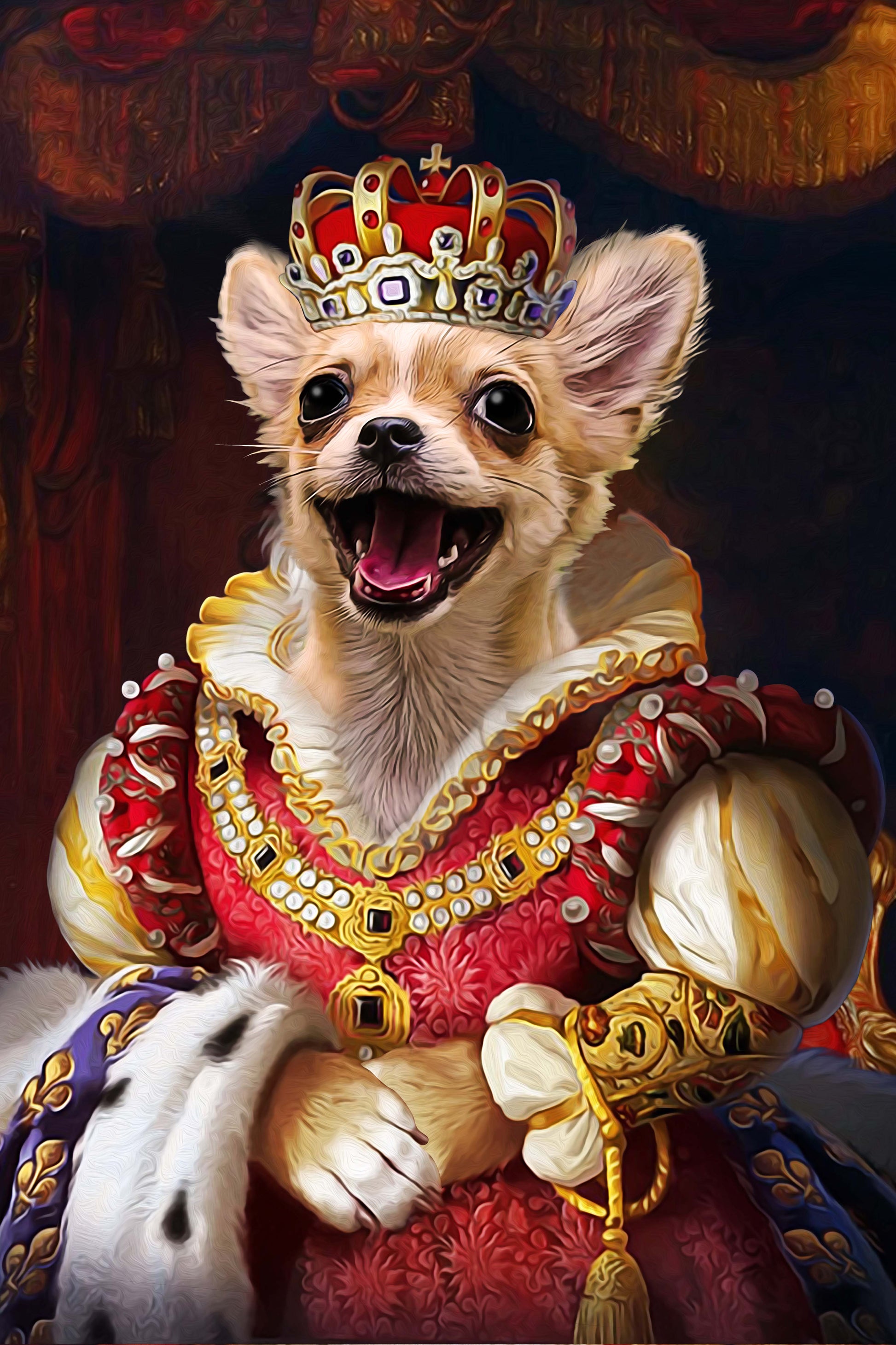 The Royal Crown Custom Pet Portrait Digital Download - Noble Pawtrait