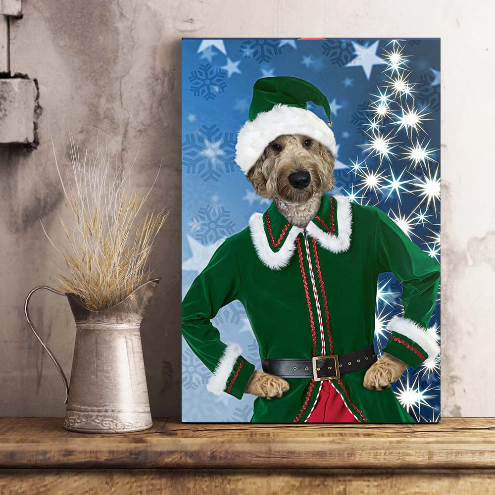 The Santa Helper Custom Pet Portrait Canvas - Noble Pawtrait