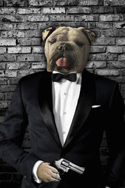 The Secret Agent Custom Pet Portrait Canvas - Noble Pawtrait