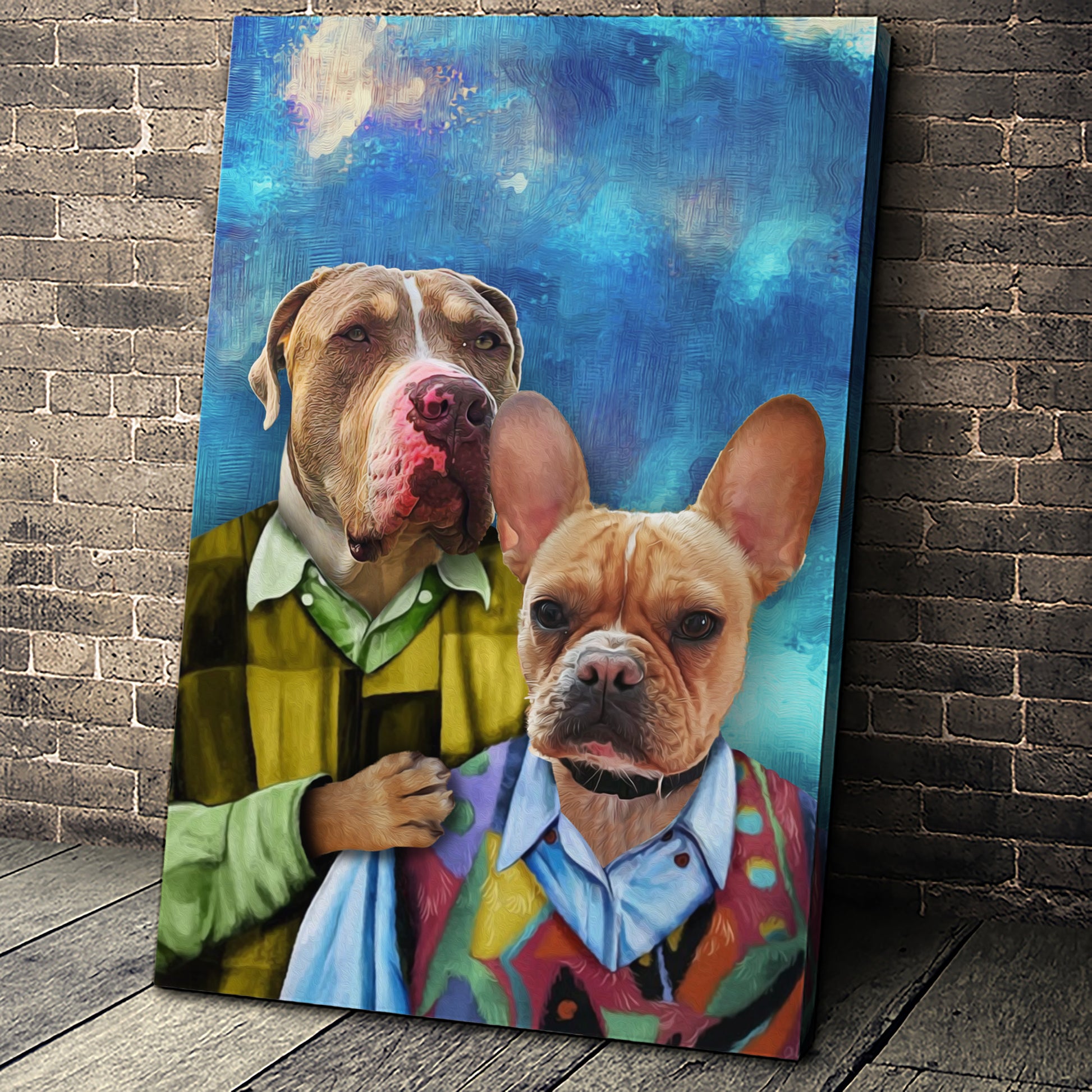 The Brothers Custom Pet Portrait Canvas - Noble Pawtrait