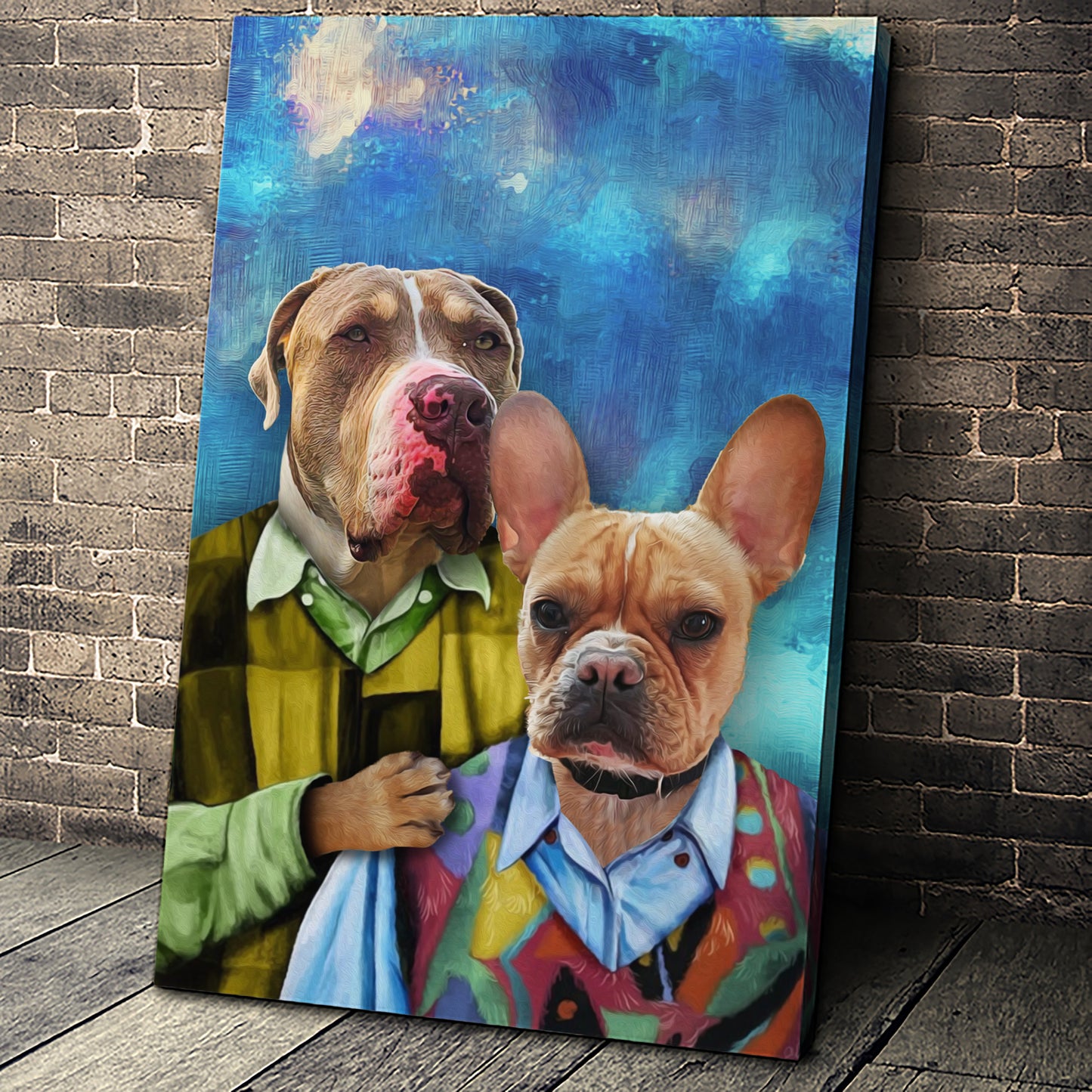 The Brothers Custom Pet Portrait Canvas - Noble Pawtrait