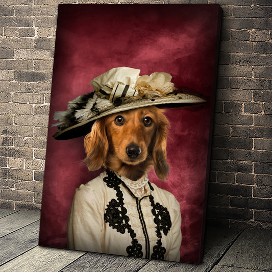 The Glamorous Lady Custom Pet Portrait Canvas - Noble Pawtrait